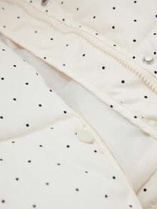 GENKIRA 奶白色撞色黑白波点立领休闲宽松百搭女士棉服外套 - 米色 - 查看 7