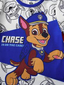 SHEIN | PAW Patrol 2 pièces/set T-shirt à manches courtes ample avec imprimé de chiot de dessin animé pour jeune garçon