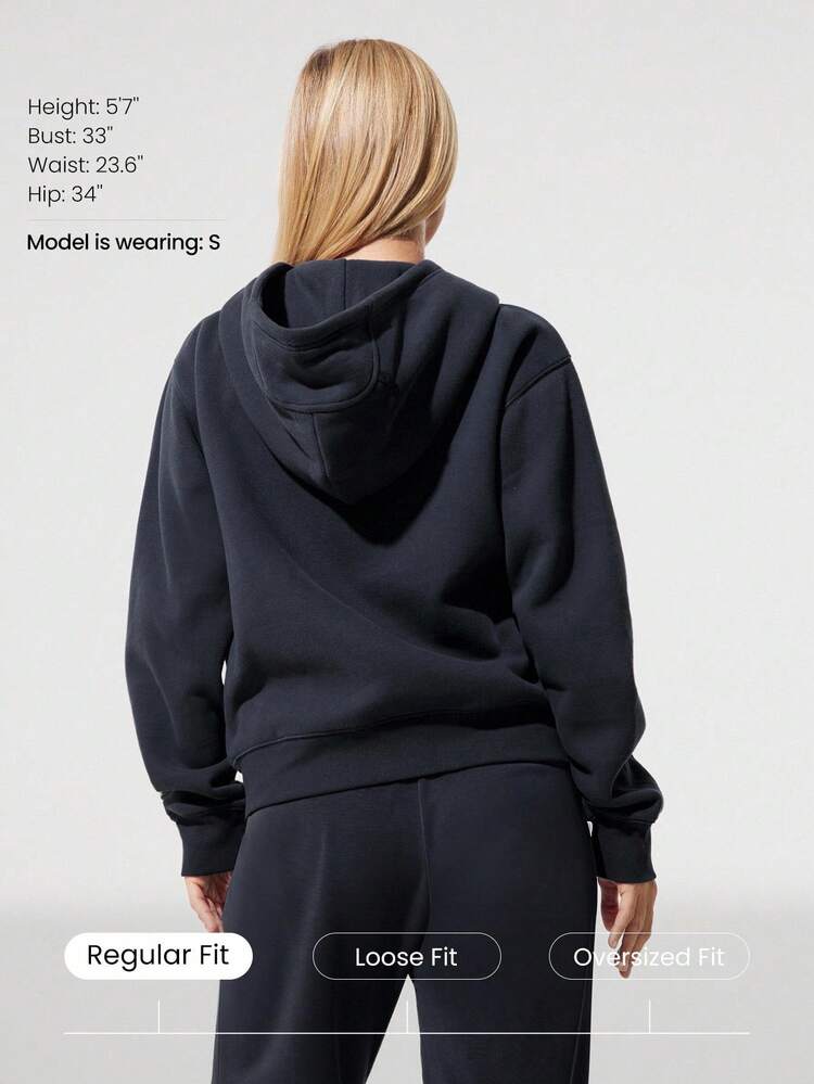 Everyday Fleece Regular Zippered Long-Sleeve Hoodie Sweatshirt Jacket With Pocket Daily Casual Fall Winter