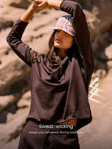 GLOWMODE X Discovery 美利奴羊毛舒适冲刺柔软保暖轻便可调节连帽衫美利奴羊毛混纺套头衫秋冬户外徒步日常运动服秋冬 - 巧克力棕 - 查看 4