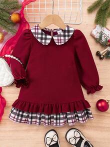 SHEIN Babygirl 可爱花卉印花无袖连衣裙，夏日度假 - 粉色 - 查看 6