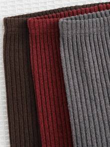 Cozy Pixies 3 pezzi Set di leggings casual decorativi in maglia morbida con vita elastica per bambino