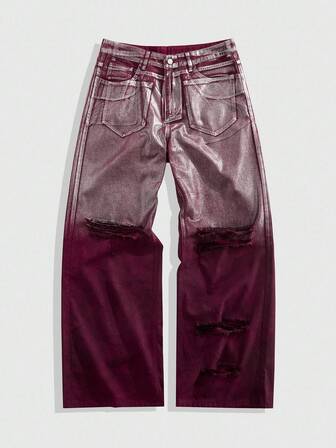 Street Life Jeans en denim délavé dégradé mode homme pour navetteur