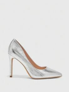 CUCCOO BIZCHIC New Versatile Pointed Toe High Heel Dress Shoes For Women - Silver - View 2