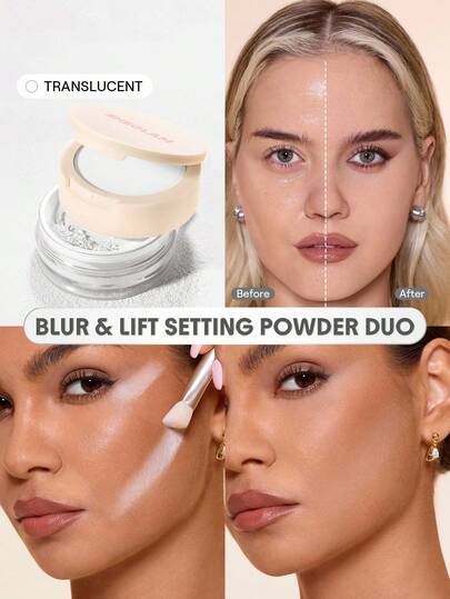 SHEGLAM Insta-Ready Ultra-Fine تنعيم وشد بودرة التثبيت اثنان في واحد-Translucent بودره ماركة تجميل ومكياج للنساء والفتيات