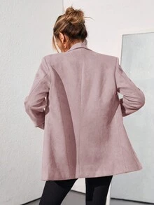 Aveloria Modichic Solid Color Fashionable Commuting OL Office Lady Design Suit Blazer  - Pink - View 2