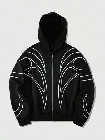 Street Life Felpa larga con stampa grafica da uomo, per l'autunno