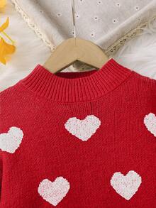 Emery Rose Kids Emery Rose Kids 少女红色心形可爱毛衣连衣裙，日常休闲艺术花朵长袖毛衣连衣裙，花朵连衣裙，舒适连衣裙，毛衣连衣裙，长袖连衣裙，可爱花朵，可爱日常，适合秋冬季日常穿着，新年、圣诞节、情人节、万圣节、派对、婚礼、秋冬心形连衣裙，女童毛衣连衣裙，红色毛衣，女童服装，红色，红白可爱青少年毛衣，可爱少女心形图案套头毛衣连衣裙 - 米色 - 查看 6
