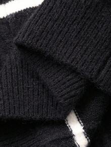 DAZY Tween Girls Turtleneck Striped Sweater, Fall - Black - View 8