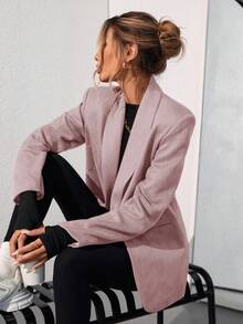 Aveloria Modichic Solid Color Fashionable Commuting OL Office Lady Design Suit Blazer  - Pink - View 3
