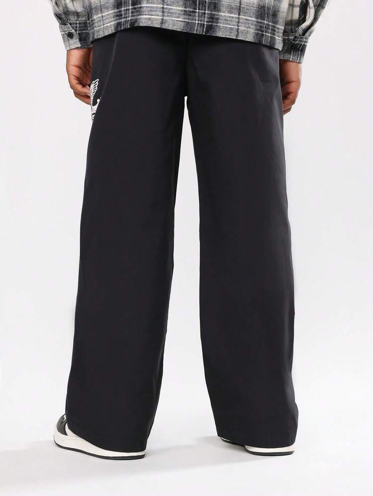 Wide Leg Pants With Gothic Cross Design