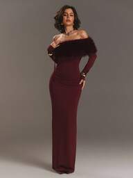 Aloruh Women's Solid Color Faux Fur Off-Shoulder Long Sleeve Fitted Elegant Fashionable Dress Fall Clothes Fall Clothes For Women All Outfits Women Fall Outfits For Women Fall Outfits Autumn Clothes Women's Fall Clothes Party Dress Long Party Dresses Elegant Dresses For Party Party Dresses Party Dresses For Women Elegant Evening Dresses Elegant Blouses For Women Elegant Women's Blouses Burgundy Dress Burgundy Formal Dress For Women Wine Red Dress Marsala Dress Wedding Guest Dress Women Wedding Guest Dress Dress For Wedding Guest Formal Dresses For Wedding Guest Dresses For Wedding Event Wedding Guest Dress Elegant Wedding Guest Wedding Guest Dresses Wedding Dress Guest Dresses For Wedding Guest Evening Dress Chic Wedding Dresses For Wedding Burgundy Tube-Top Long-Sleeved Dress Is Slim And Elegant For A Romantic Date,Vestidos Elegantes