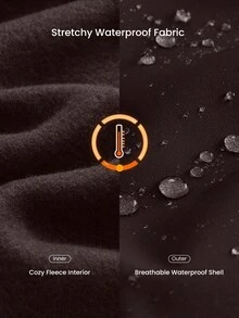 GLOWMODE X Discovery Winter Rush 防水防风及臀长度拇指孔拉链口袋可调节风帽羊毛夹克徒步健身户外秋冬日常休闲 - 巧克力棕 - 查看 2