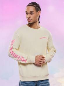 My Little Pony X SHEIN Men's Casual Horse Print Round Neck Drop Shoulder Sweatshirt, Autumn