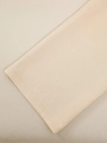 GlowEve 女式复古棉质运动衫和裤子两件套，带独角兽刺绣 - 杏色 - 查看 3