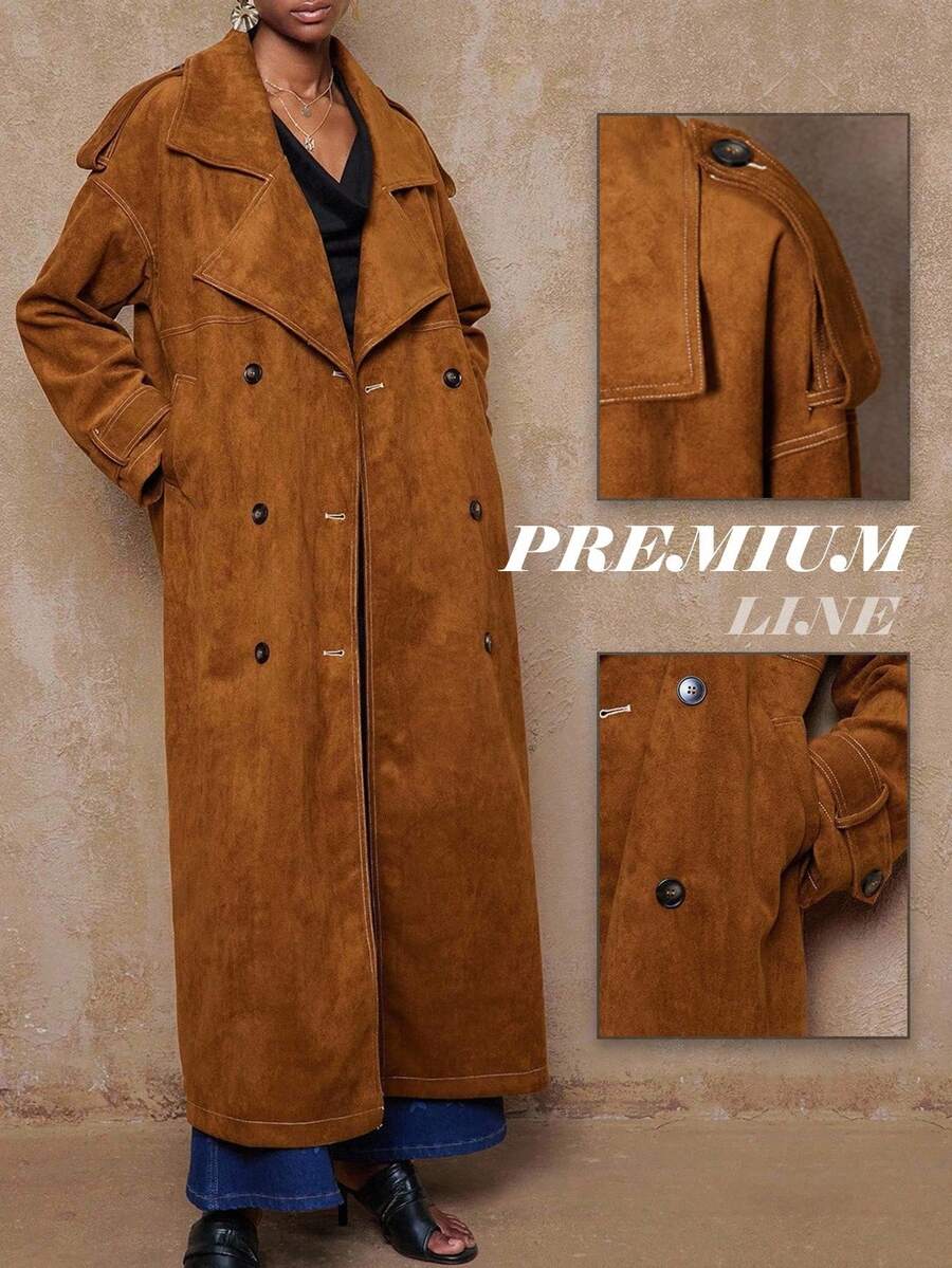 Lumalex Bộ sưu tập Thu Đông của VITNOS dành cho nữ: Áo khoác trench da lộn cao cấp, thanh lịch, ấm áp, thích hợp mặc hàng ngày vào mùa thu, quyến rũ, dự tiệc, đi chơi, hẹn hò, quà sinh nhật, quà tặng giáo viên, trang phục công sở, áo khoác sang trọng dành cho nữ, thanh lịch cho nữ, quà năm mới.