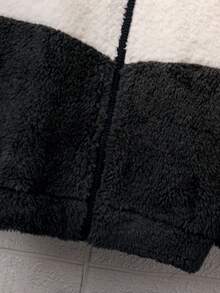 SHEIN 青少年男孩毛绒拼布拉链经济型夹克 男孩秋装 儿童秋装 秋季衬衫 儿童冬装 幼儿男孩秋装 可爱毛衣 万圣节儿童服装 秋季衬衫 秋季衬衫 万圣节衬衫 黑色衬衫 适合通勤上学 日常休闲 大学旅行 适合运动 适合秋冬季节 - 杏色 - 查看 5