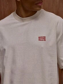 Musero Áo thun ngắn tay dáng rộng in họa tiết / Bộ sưu tập Xuân Hè - Màu be - Xem 2