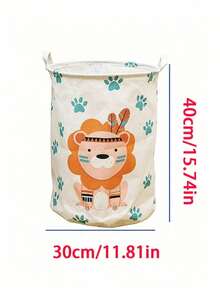 SHEIN 1PC Cartoon Lion Foldable Storage Basket Dirty Clothes Bucket Clothes Change Storage Bucket Children's Toy Storage Basket