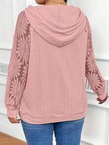 INAWLY Áo nỉ ren cỡ lớn dành cho nữ, thích hợp cho lễ tốt nghiệp mùa thu, tựu trường, lễ tốt nghiệp, giáo viên, áo nỉ chui đầu mùa thu đông cho nữ sinh. - Hồng - Xem 2