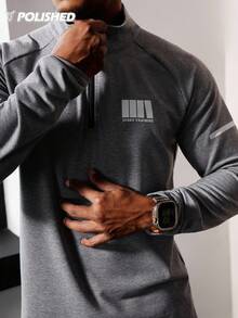 Acti Log 男士时尚修身拉链夹克套装 - 深灰色 - 查看 8