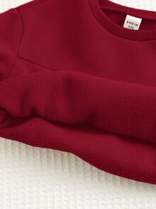 SHEIN Baby Boy Casual Sports Streetwear Preppy All-Match Loose Round Neck Pullover Sweatshirt, Suitable For Spring,Autumn,Winter, For Both Indoor And Outdoor Wear,Including School