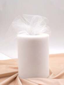 1/2/3/4pcs White Sheer Fabric Roll, 6 Inches * 74.64 Feet, Suitable For Ballet Costumes, Wedding Gifts, Party Decoration, Diy Crafts - White - View 2