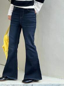 DAZY Tween Girls Flared Denim Jeans - Blue - View 6