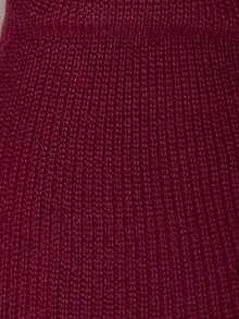 Islaluna Women's Elegant Minimalist Versatile Design Fashionable Split Hem Long Sleeve Fitted Sweater Burgundy Formal Clothing