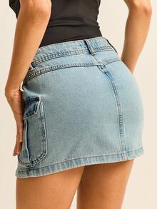 Daynim Women Denim Skirts - 藍色 - 查看 2