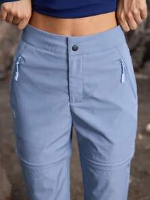 In My Nature 女士户外防风休闲百搭纽扣口袋徒步裤 - 藍色 - 查看 1