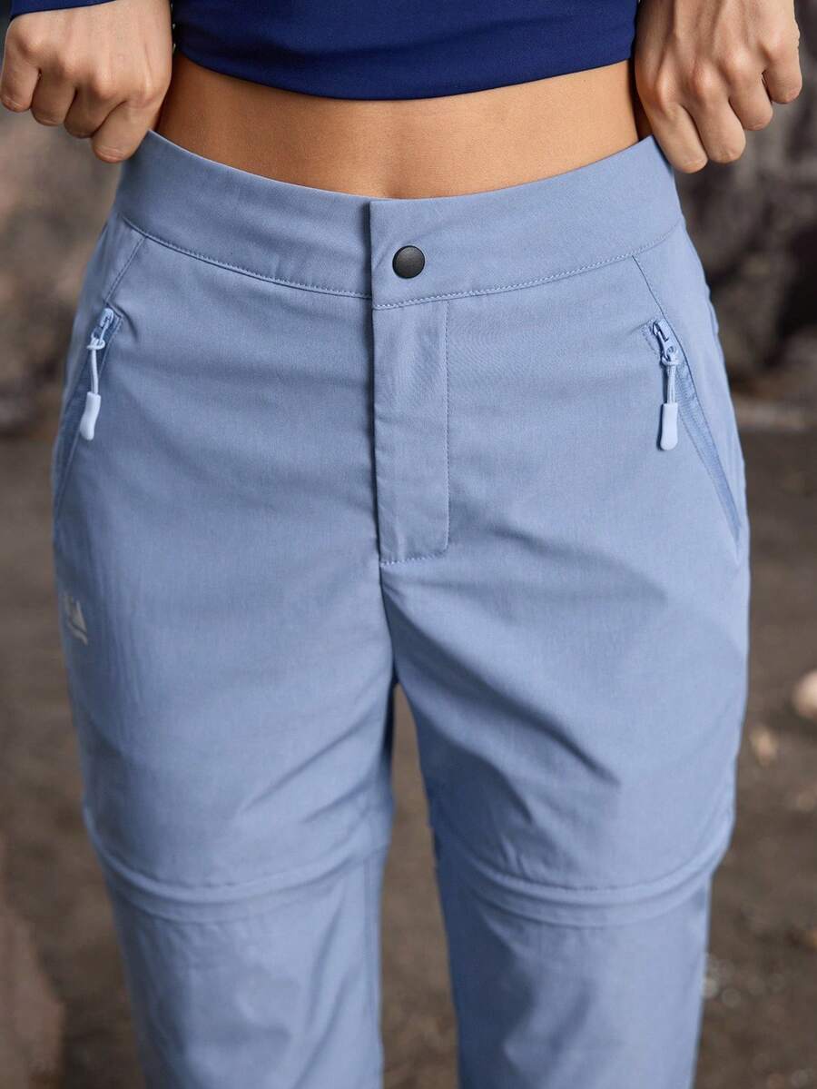In My Nature 女士户外防风休闲百搭纽扣口袋徒步裤 - 藍色 - 查看 1