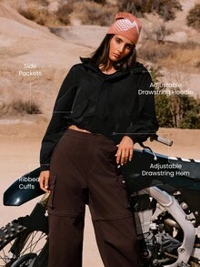 GLOWMODE Vibe Trek 二合一防水翻盖口袋可打包背包夹克秋冬户外徒步慢跑日常运动服 - 黑色 - 查看 4