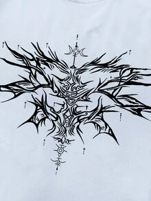 Rina Fox 女士圆领短袖休闲星星装饰时尚百搭T恤 - 淺藍色 - 查看 4