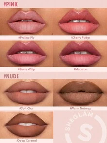 SHEGLAM Glam 101 唇膏和唇线笔二合一樱桃软糖哑光双头唇线笔唇膏笔高显色持久顺滑易上唇妆粉色棕色玫瑰唇线笔品牌美容化妆品适合女性女孩秋冬完美适合 Y2K 时尚适合生日礼物万圣节派对准备最佳颜色 - 彩色 - 查看 7