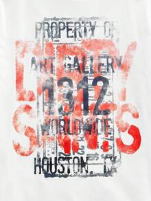 Open Phase STONE DISTRICT 男士新款时尚嘻哈印花T恤 春夏款 - 白色 - 查看 6