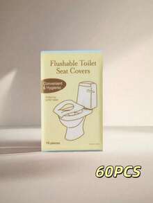 60 Pack Disposable Toilet Seat Covers Thickened Waterproof Washable Travel Toilet Paper Covers For Adults Public Restroom Camping Flight Portable Toilet Seat Cover Accessories - Multicolor - View 7