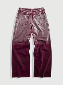 ROMWE MEN Street Life Men's Fashion Commuter Gradient Distressed Denim Jeans - Purple - View 9