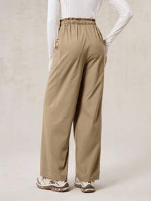 OutZeal 女士户外休闲裤，防水荷叶边抽绳腰带，带口袋 - 駝色 - 查看 8