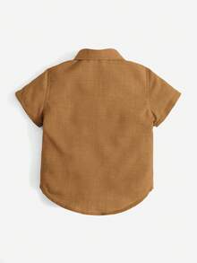 Bebé niño Camisa con cuello con botón - Marrón - Ver 2