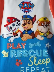 SHEIN | PAW Patrol Young Boy Cartoon Puppy Colorblock Long Sleeve Top And Pants Pajama Set, Autumn/Winter