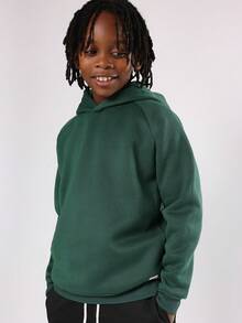 SUMWON 缺货印花连帽衫男童休闲羊毛套头衫运动衫冬季秋季舒适街头休闲青年连帽上衣