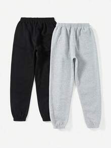 SHEIN LUNE Damen Große Größen Urlaubs Lässig Jogginghose mit Kordelzug und Buchstabe Muster, Herbst/Winter