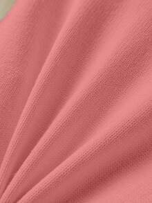 Franclia Cardigan croisé élégant de couleur unie pour femmes, convient pour le trajet domicile-travail - Rose bonbon - Voir 5