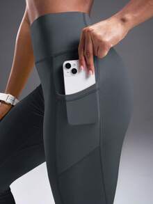 Powerista Workout Leggings Women's High Waist Patchwork Pocket Capri Leggings, Suitable For Fitness, Yoga, And Everyday Wear