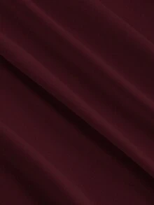 SHEIN MOD Crew Neck Ruched Flare Sleeve Cinched Waist Asymmetric Hem Burgundy Versatile T-Shirt,Red Top,Fall,Fall Clothes For Women