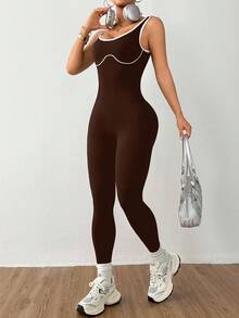 Dewbera Mono ajustado sin espalda y sin costuras