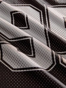 AXEPEAK 男士数码印花网眼宽松短袖T恤套装 - 棕色 - 查看 7