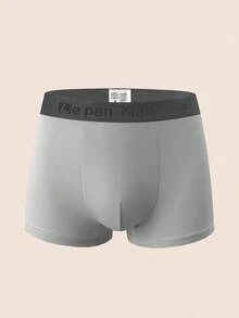 SHEIN paquete de 5 calzoncillos bóxer de unicolor con cintura con letras multicolor para hombres (suaves y cómodos) - Multicolor - Ver 6