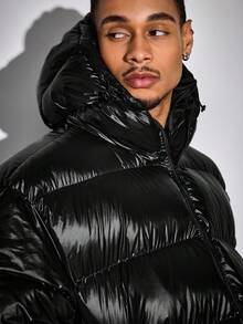 ROMWE MEN Casual Manteaux d'hiver décontractés à capuche et manches raglan pour hommes, couleur unie, pour l'automne